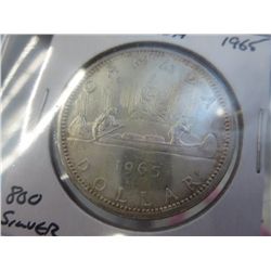1965 Canadian silver dollar .800 silver