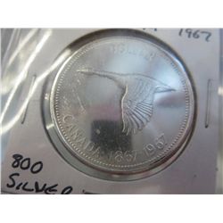 1967 Canadian silver dollar .800 silver