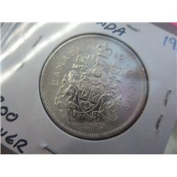 1965 Canadian silver .50 cent coin .800 silver