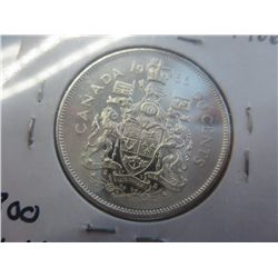 1966 Canadian silver .50 cent coin .800 silver