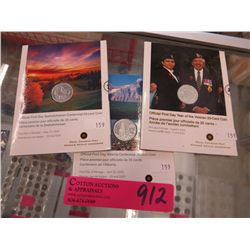 3 RCM official first day 25 cent coins