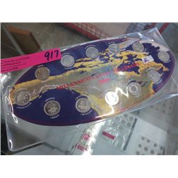 2000 Millenium Canadian 25 cent coin set
