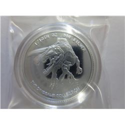 .999 Solid silver Tyrannosaurus Rex" round