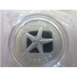 .999 solid silver Star Fish round