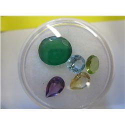 Gem jar - 5 assorted genuine gemstones