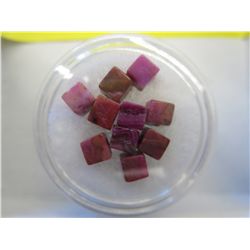 Gem jar - genuine faceted rubies