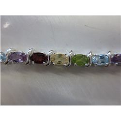 Ladies multi gemstone tennis bracelet