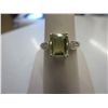 Image 1 : Emerald cut lemon topaz & diamond silver ring