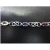 Image 1 : Multi gemstone & diamond tennis bracelet