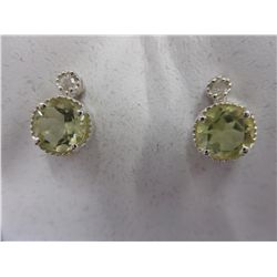 Brand new lemon topaz & diamond stud earrings