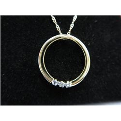Gorgeous silver & gold diamond circle necklace set