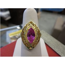 Sterling silver & 14K gold diamond ring