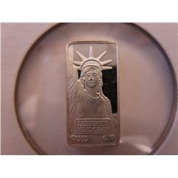 1985 .999 silver bullion Statue of Liberty bar