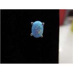 Sterling silver fire opal stud earrings