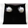 Image 1 : New pearl & crystal stud earrings