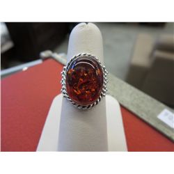 .925 silver custom  made Baltic amber ring