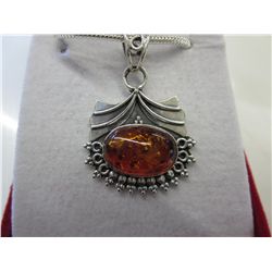 .925 silver custom made Baltic amber necklace