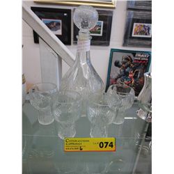 Vintage Ice Glass Decanter set