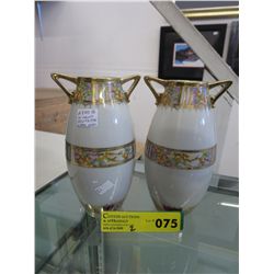 Pair of 1930's hand painted Nippon vases