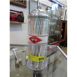 Coca Cola Glass & Chrome straw holder