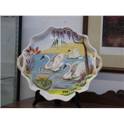 Italian glazed ceramic handled platter