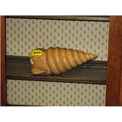 Mango wood carving of a shell
