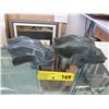 Image 1 : 2 Carved stone koi statues