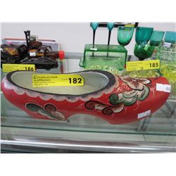 Vintage hand painted wooden clog