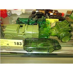 4 Green Avon collectibles - Cars