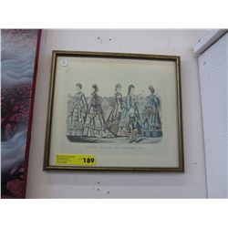 Framed vintage fashion print