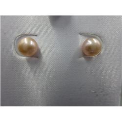 10KT yellow gold New Button Pearl Earrings