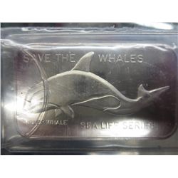 Save the Whale design Silver Bar
