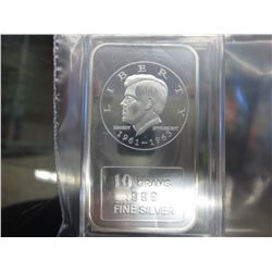 Silver Bar, 10 grams of 0.999 silver