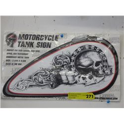 Motorcycle tank sign - embossed metal