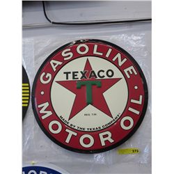 Tin 23" dia round "Texaco" sign