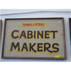 Vintage framed cabinet maker sign