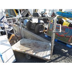Rolling industrial hand truck with cage back