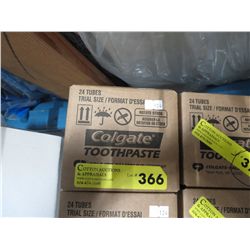 Case of Colgate trial size toothpaste