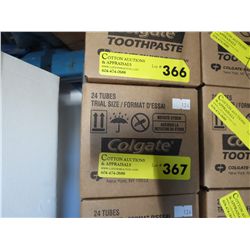 Case of Colgate trial size toothpaste