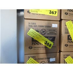 Case of Colgate trial size toothpaste