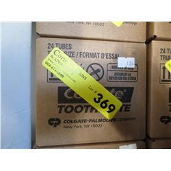 Case of Colgate trial size toothpaste