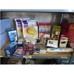 Shelf lot of medical supplies & supports