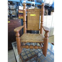 Vintage wood children's rocking chair