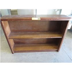 Vintage wood low bookcase - 2 shelves