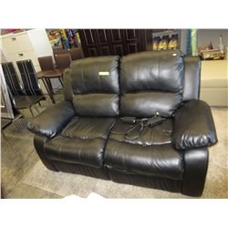 NEW-Black electric double reclining love seat