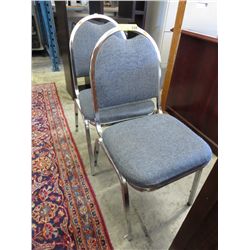 2 Chrome chairs with upholstered seat & back