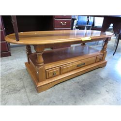 Oval wood Colonial style coffee table