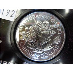 1970 Canadian Proof silver dollar with case