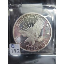 1 Troy oz .999 silver round - "Sunshine Mining"