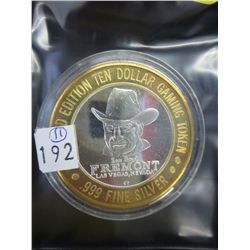 .999 Silver $10 gaming token - "Freemont"